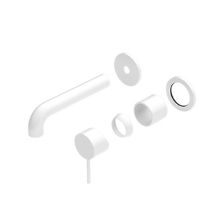 MECCA WALL BASIN/BATH MIXER SEPARATE BACK PLATE 185MM TRIM KITS ONLY MATTE WHITE