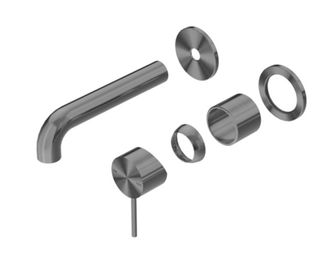 MECCA WALL BASIN/BATH MIXER SEPARATE BACK PLATE 230MM TRIM KITS ONLY GUN METAL