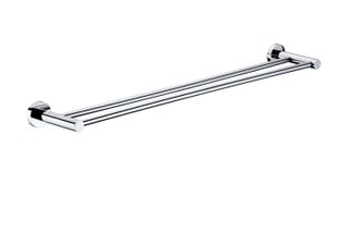 Ramsay Round Chrome Double Towel Rail 750mm