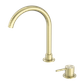 MECCA HOB BASIN MIXER ROUND SWIVEL SPOUT BRUSHED GOLD