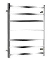 Heated Towel Rail Round 7 Bar Polished Dual Wire