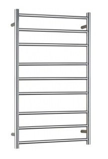 Heated Towel Rail Round 9 Bar Polished Dual Wire