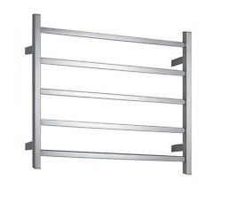 Heated Towel Rail Square 5 Bar Polished Dual Wire