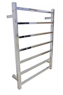 Heated Towel Rail Square 7 Bar Polished Dual Wire