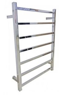 Heated Towel Rail Square 7 Bar Polished Dual Wire