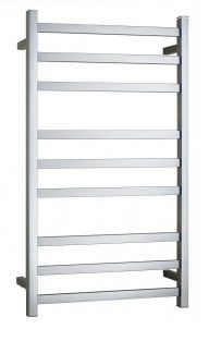 Heated Towel Rail Square 9 Bar Polished Dual Wire