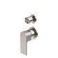 BIANCA SHOWER MIXER WITH DIVERTOR SEPARATE BACK PLATE TRIM KITS ONLY BRUSHED NIC