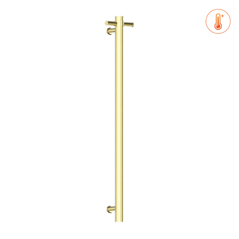 HEATED VERTICAL TOWEL RAIL BRUSHED GOLD