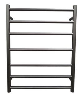 Heated Towel Rail Round 7 Bar Black Dual