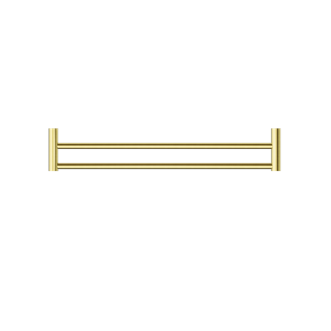 NEW MECCA DOUBLE TOWEL RAIL 600MM BRUSHED GOLD