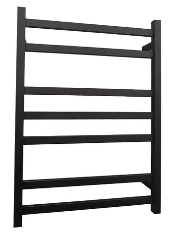 Heated Towel Rail Square 7 Bar Black Dual