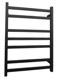 Heated Towel Rail Square 7 Bar Black Dual