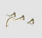 YORK WALL BASIN SET WITH WHITE PORCELAIN LEVER AGED BRASS