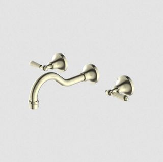 YORK WALL BASIN SET WITH METAL LEVER AGED BRASS