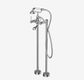 YORK FREESTANDING BATH SET WITH WHITE PORCELAIN HAND SHOWER CHROME