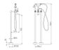 YORK FREESTANDING BATH SET WITH WHITE PORCELAIN HAND SHOWER MATTE BLACK
