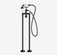 YORK FREESTANDING BATH SET WITH WHITE PORCELAIN HAND SHOWER MATTE BLACK