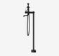 YORK FREESTANDING BATH SET WITH WHITE PORCELAIN HAND SHOWER MATTE BLACK