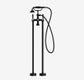 YORK FREESTANDING BATH SET WITH METAL HAND SHOWER MATTE BLACK