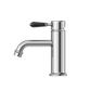 YORK STRAIGHT BASIN MIXER WITH BLACK PORCELAIN LEVER CHROME