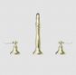 YORK BASIN SET WITH WHITE PORCELAIN LEVER AGED BRASS