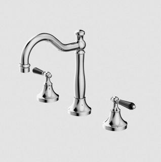 YORK BASIN SET WITH BLACK PORCELAIN LEVER CHROME