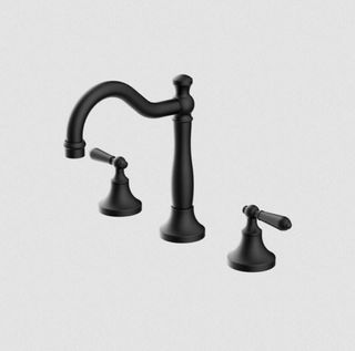 YORK BASIN SET WITH METAL LEVER MATTE BLACK