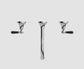 YORK WALL BASIN SET WITH BLACK PORCELAIN LEVER CHROME