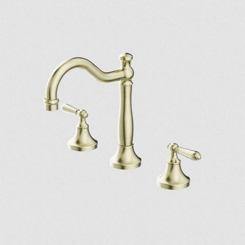 YORK BASIN SET WITH METAL LEVER AGED BRASS