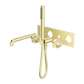 OPAL PROGRESSIVE SHOWER SYSTEM WITH SPOUT 250MM TRIM KITS ONLY BRUSHED GOLD