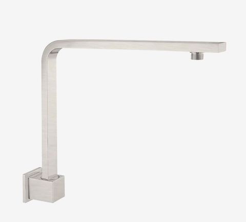 SQUARE SWIVEL SHOWER ARM BRUSHED NICKEL