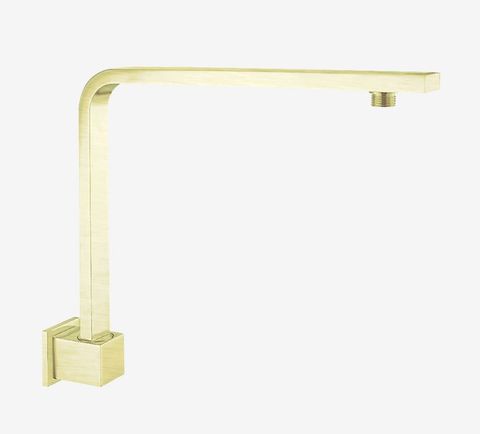 SQUARE SWIVEL SHOWER ARM BRUSHED GOLD