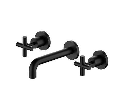 X PLUS WALL BASIN SET 215MM MATTE BLACK