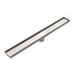 TILE INSERT V CHANNEL FLOOR GRATE 89MM OUTLET WITH HOLE SAW BRUSHED NICKEL