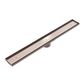 TILE INSERT V CHANNEL FLOOR GRATE 89MM OUTLET WITH HOLE SAW BRUSHED BRONZE