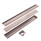 TILE INSERT V CHANNEL FLOOR GRATE 89MM OUTLET WITH HOLE SAW BRUSHED BRONZE