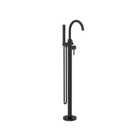 MECCA ROUND FREESTANDING MIXER WITH HAND SHOWER MATTE BLACK