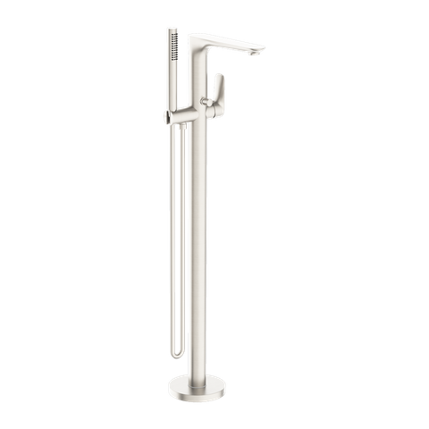 BIANCA FREESTANDING BATH MIXER WITH HAND SHOWER BRUSHED NICKEL