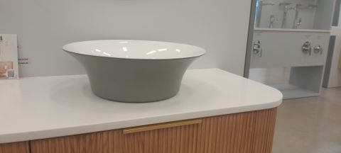 Dijon Matte Grey/(Gloss) White A/C Basin 405x405x130mm