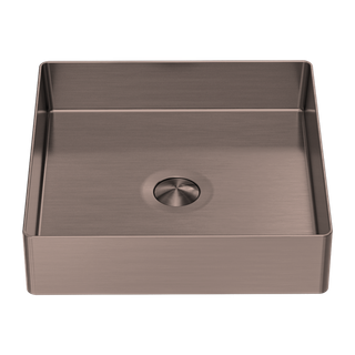 OPAL SQUARE 400MM STAINLESS STEEL BASIN BRUSHED BRONZE