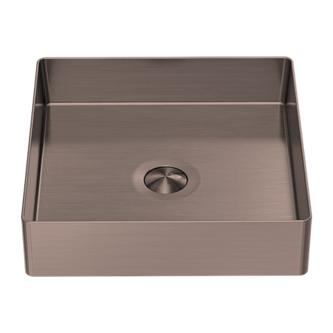 OPAL SQUARE 400MM STAINLESS STEEL BASIN BRUSHED BRONZE