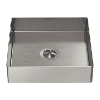 OPAL SQUARE 400MM STAINLESS STEEL BASIN BRUSHED NICKEL