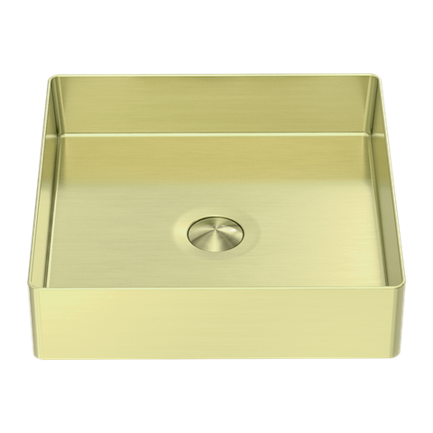 OPAL SQUARE 400MM STAINLESS STEEL BASIN BRUSHED GOLD