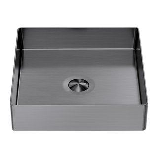 OPAL SQUARE 400MM STAINLESS STEEL BASIN GRAPHITE