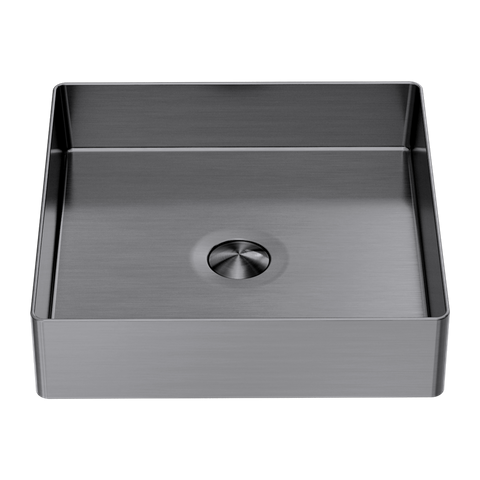 OPAL SQUARE 400MM STAINLESS STEEL BASIN GRAPHITE