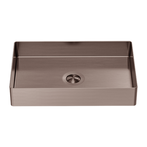 OPAL RECTANGLE STAINLESS STEEL BASIN BRUSHED BRONZE