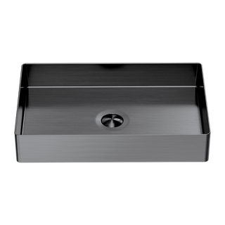 OPAL RECTANGLE STAINLESS STEEL BASIN GRAPHITE