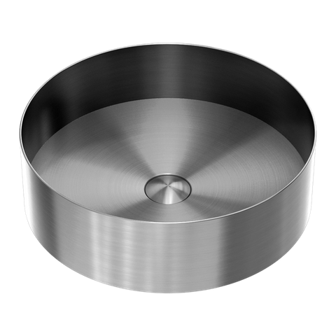 OPAL ROUND 400MM STAINLESS STEEL BASIN GRAPHITE