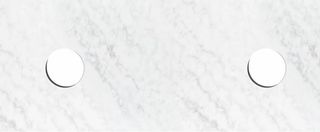 1800x465x20mm Solid Surface Cloudy Carrara Double Bowl Waste Hole