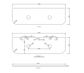 Bondi 1500x460x20mm Solid Surface Matte White Double Waste Hole